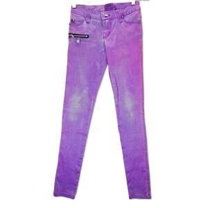 Vintage Tripp NYC Shiny Purple Skinny Pants Womens Size 3 (25x29)